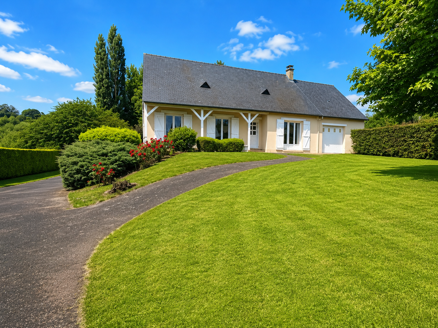 Maison de plain-pied, 4 chambres ,;Terrain arboré 3 00 m2